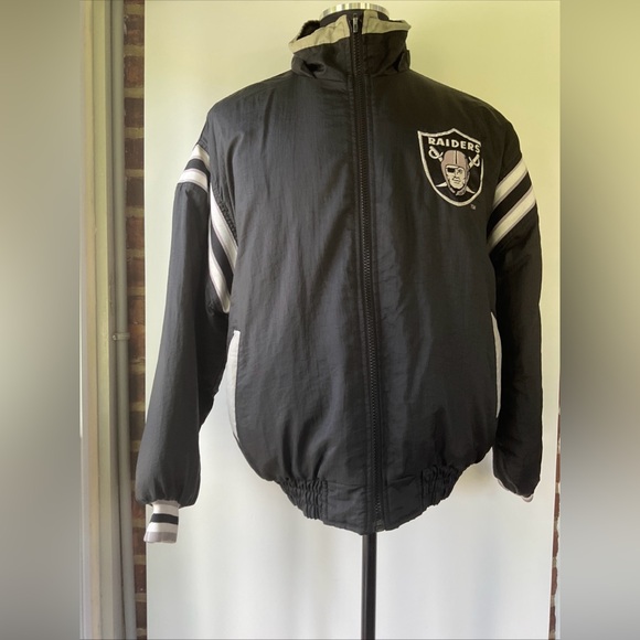 Vintage Oakland Raiders Pro Player Reversible Puffer Jacket Full Zip Size M/L - Picture 1 of 12